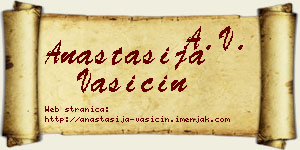 Anastasija Vasičin vizit kartica